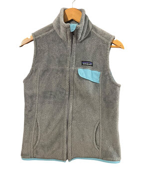 Patagonia Better Sweater Fleece Vest Gray Blue Womens Small Zip Up